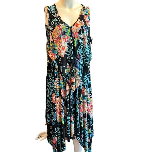 Mlle Gabrielle Floral Print Sleeveless Summer Dress Women Size 2X - Picture 9 of 10